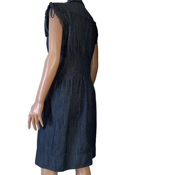 Calvin Klein Shift Dress Womens Collared Cap Sleeve Cotton Spandex Blend SZ SM - Picture 3 of 11